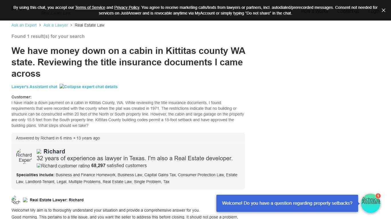 We have money down on a cabin in Kittitas county WA state. Reviewing the title insurance documents I came across