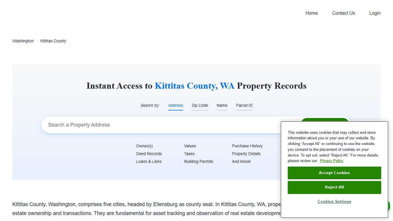 Kittitas County Property Records Owners, Deeds, Permits
